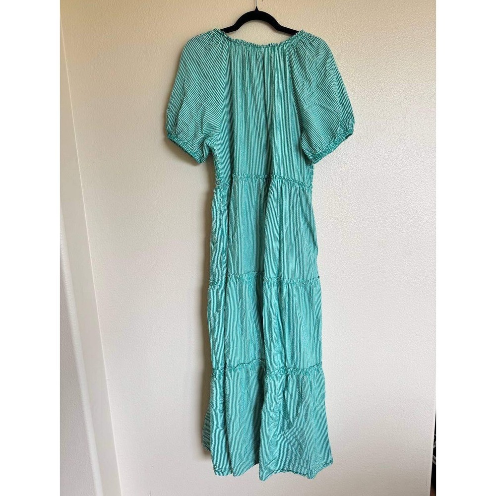 Sundance Topsail Tiered Green Striped Maxi Dress XXL Cottagecore Boho Resortwear - Picture 4 of 6